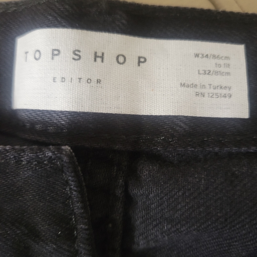 Nordstrom‎ Topshop Rigid Straight Leg Black Jeans - Picture 4 of 5